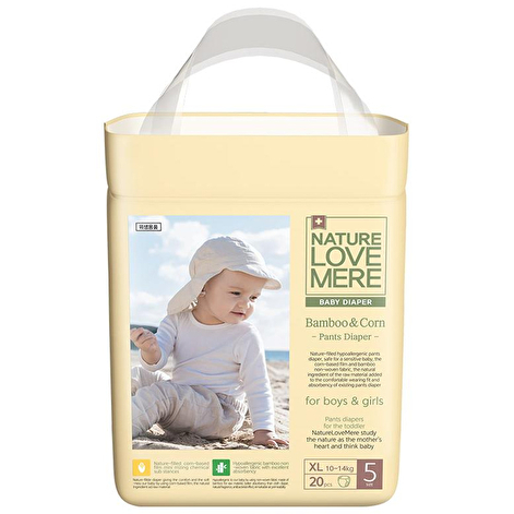 Подгузники-трусики детские Nature Love Mere, серия Bamboo&Corn размер XL, 20 шт [10-14 kg]